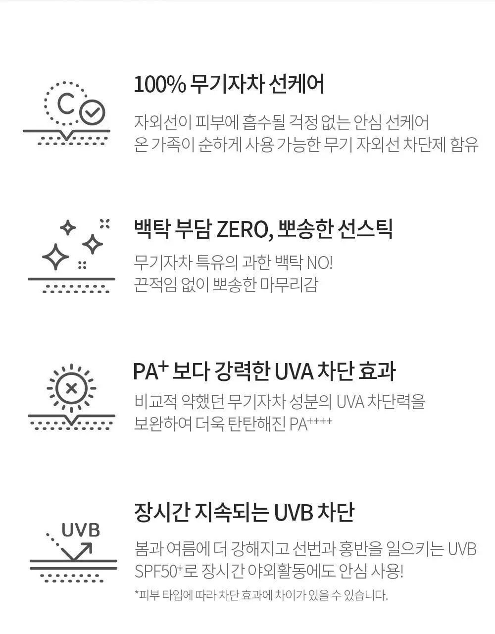 [산뜻보송] 벤튼 무기자차 선스틱 SPF50+/PA++++ 15g 상세페이지 5